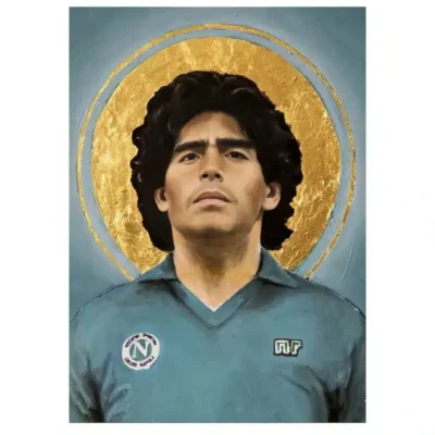Diego Maradona Football Player Paintings Printed on Canvas - Image 3