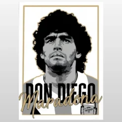 Diego Maradona Football Player Paintings Printed on Canvas - Image 6