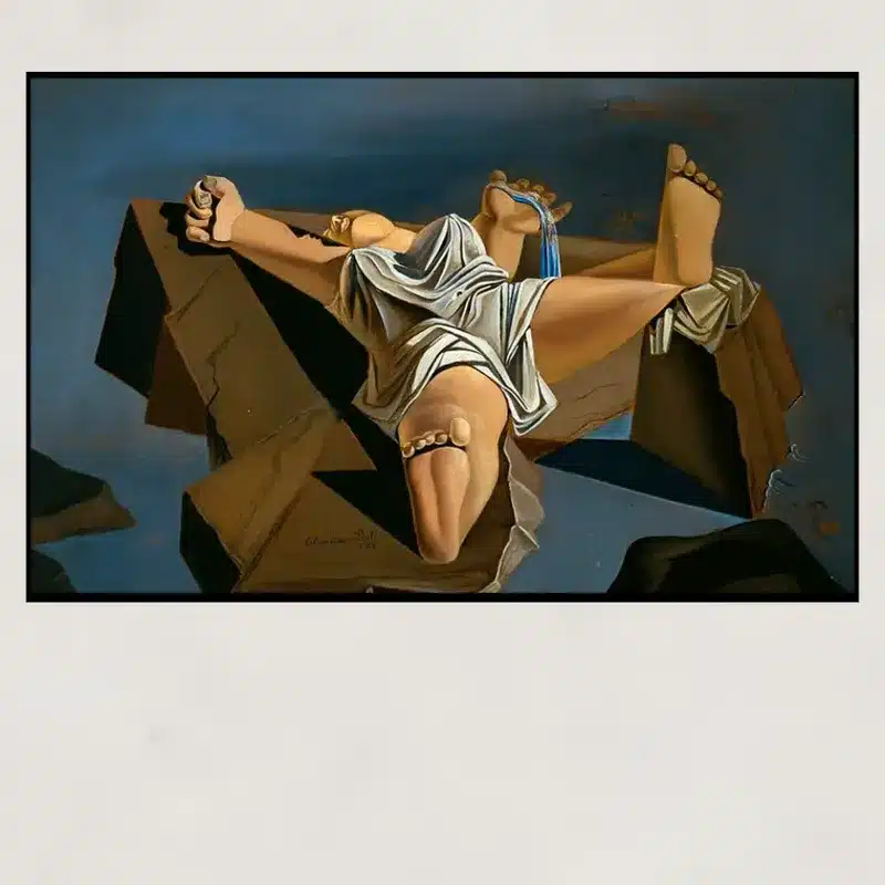 Figure on The Rocks Painting by Salvador Dalí Printed on Canvas