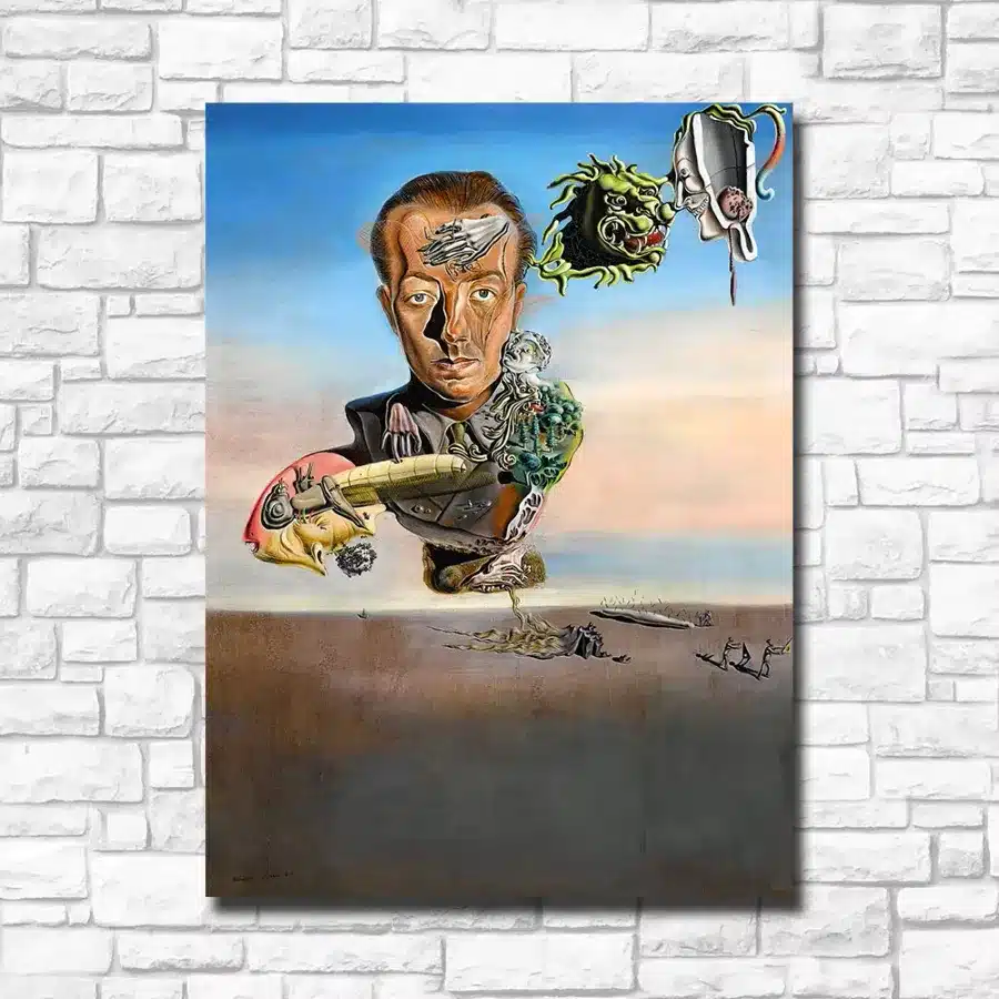 Portrait of Paul Eluard 1929 by Salvador Dalí printed on canvas