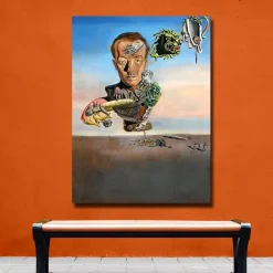 Portrait of Paul Eluard 1929 by Salvador Dali Printed on Canvas - Image 3