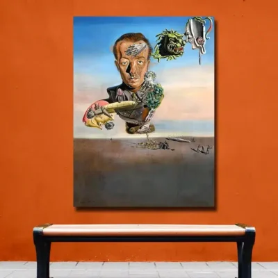 Portrait of Paul Eluard 1929 by Salvador Dali Printed on Canvas - Image 3