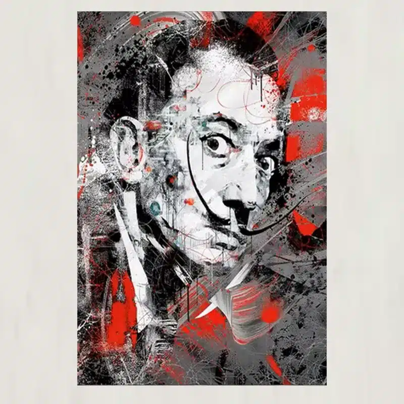 Portrait of Salvador Dalí Oil Painting Printed on Canvas