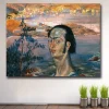 Salvador Dali Self Portrait with Raphaelesque Neck Printed on Canvas