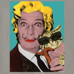 Salvador Dalí and Cat with Glasses