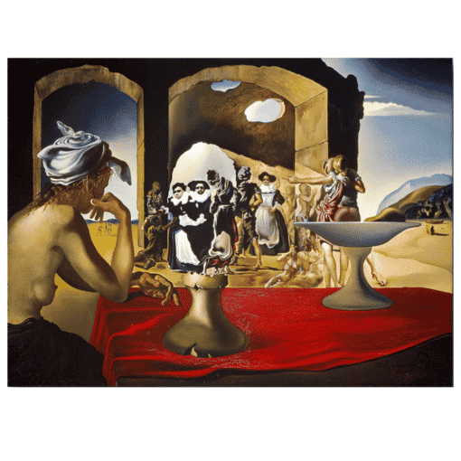 Slave Market with the Disappearing Bust of Voltaire by Salvador Dali Printed on Canvas
