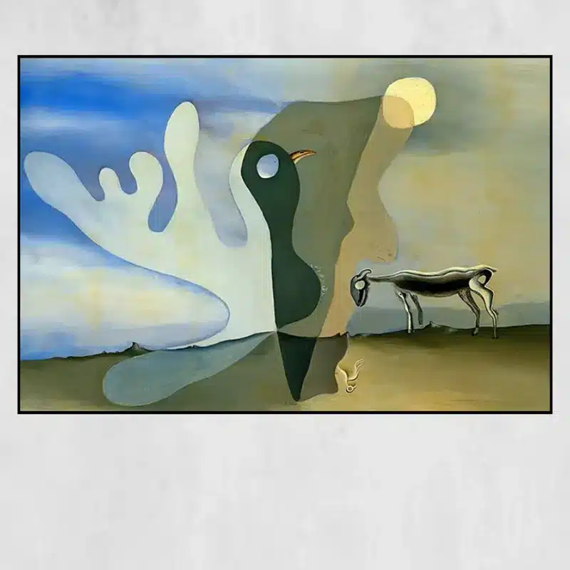 The Ram Spectral Cow by Salvador Dali Oil Painting Printed on Canvas