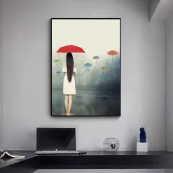 Woman With Umbrella In The Rain