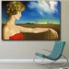Young Woman in a Landscape by Salvador Dalí Printed on Canvas