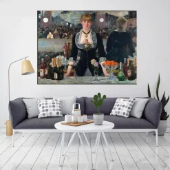 A Bar at The Folies-Bergère Oil Painting by Édouard Manet Printed on Canvas