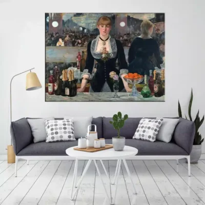 A Bar at The Folies-Bergère Oil Painting by Édouard Manet Printed on Canvas