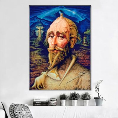 Don Quixote Abstract Oil Painting Printed on Canvas - Image 5