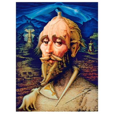 Don Quixote Abstract Oil Painting Printed on Canvas - Image 3