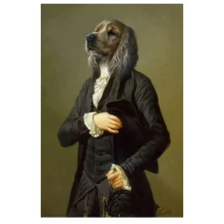 Portrait of Animal in Human Clothes Paintings Printed on Canvas - Image 11