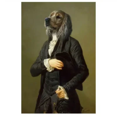 Portrait of Animal in Human Clothes Paintings Printed on Canvas - Image 11