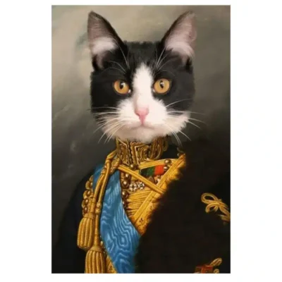 Portrait of Animal in Human Clothes Paintings Printed on Canvas - Image 12
