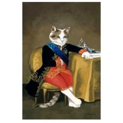 Portrait of Animal in Human Clothes Paintings Printed on Canvas - Image 13