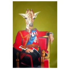 Portrait of Animal in Human Clothes Paintings Printed on Canvas - Image 15