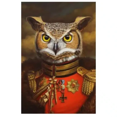 Portrait of Animal in Human Clothes Paintings Printed on Canvas - Image 16