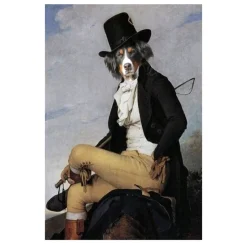 Portrait of Animal in Human Clothes Paintings Printed on Canvas - Image 17
