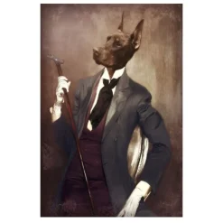 Portrait of Animal in Human Clothes Paintings Printed on Canvas - Image 19