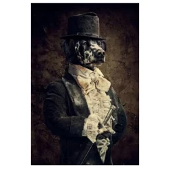 Portrait of Animal in Human Clothes Paintings Printed on Canvas - Image 21