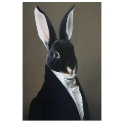 Portrait of Animal in Human Clothes Paintings Printed on Canvas - Image 22