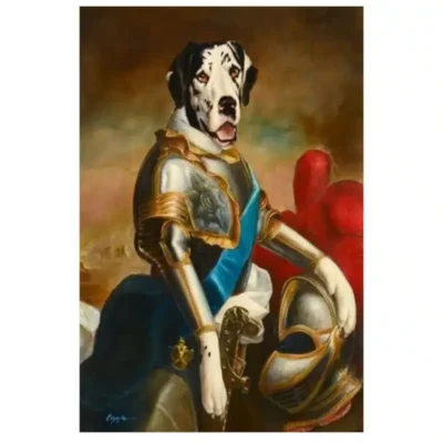 Portrait of Animal in Human Clothes Paintings Printed on Canvas - Image 4