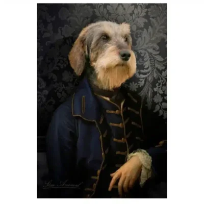 Portrait of Animal in Human Clothes Paintings Printed on Canvas - Image 5