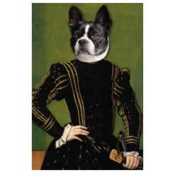 Portrait of Animal in Human Clothes Paintings Printed on Canvas - Image 9