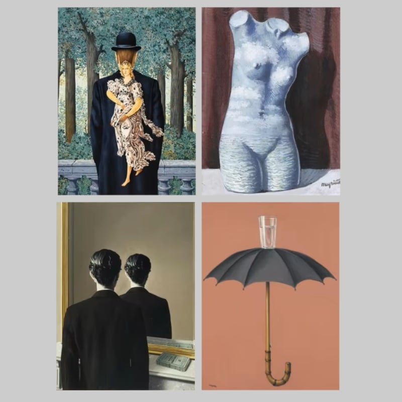 René Magritte Surrealism Paintings Printed on Canvas