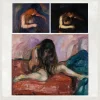 Vampire, Love and Pain & Nude by Edvard Munch Printed on Canvas