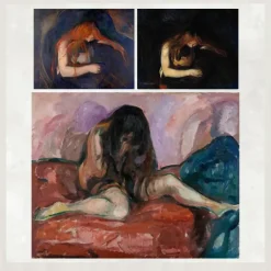 Vampire, Love and Pain & Nude by Edvard Munch Printed on Canvas