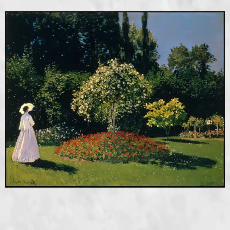 Woman in the Garden by Claude Monet Printed on Canvas