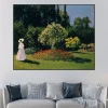 Woman in the Garden by Claude Monet Printed on Canvas