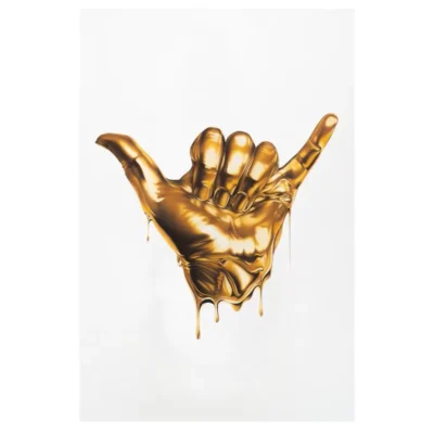 Abstract Metal Gold Fingers