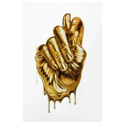 Abstract Metal Gold Fingers Wall Art Printed on Canvas - Image 2