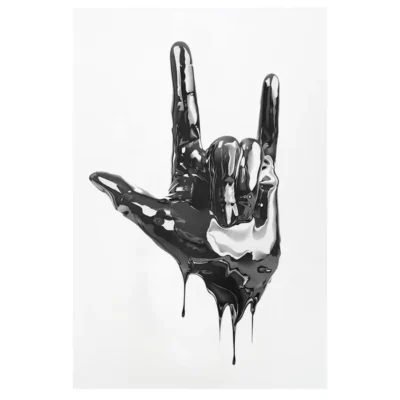 Abstract Metal Gold Fingers