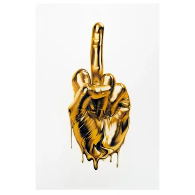 Abstract Metal Gold Fingers