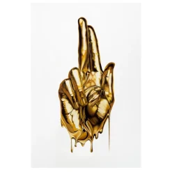 Abstract Metal Gold Fingers