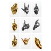 Abstract Metal Gold Fingers Wall Art Printed on Canvas