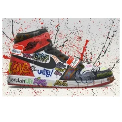 Fashion Sneakers Graffiti Art Printed on Canvas - Image 2