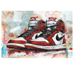 Fashion Sneakers Graffiti Art Printed on Canvas - Image 4