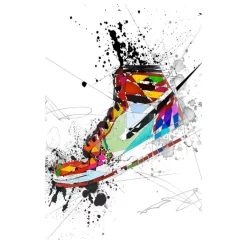 Fashion Sneakers Graffiti Art Printed on Canvas - Image 5
