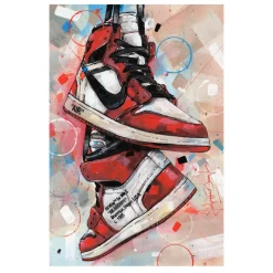 Fashion Sneakers Graffiti Art Printed on Canvas - Image 6