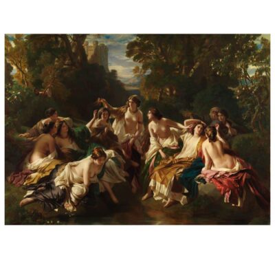Florinda by Franz Winterhalter Palace Girls Bathe In Garden - Image 2