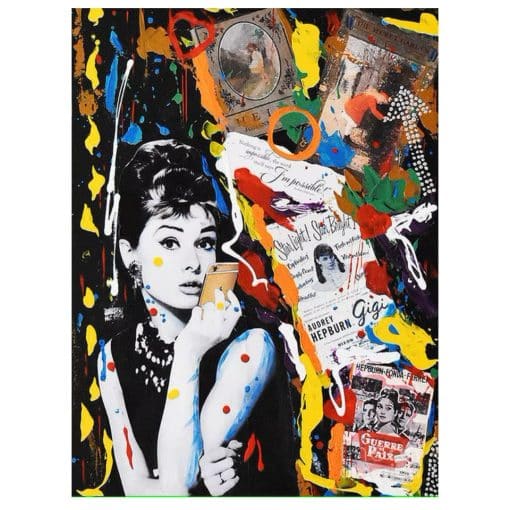 Graffiti Pop Art of Beautiful Woman Printed on Canvas - Image 4