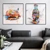 Hamburger and Coke Graffiti Art Paintings Printed on Canvas