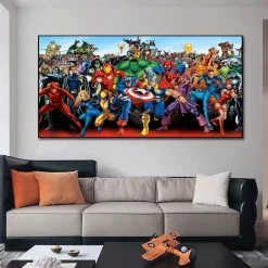 Marvel Superhero's Characters Artwork Printed on Canvas - Image 3