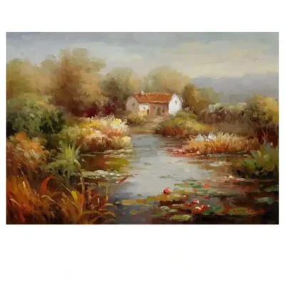 Mediterranean Sea Landscape Oil Painting Printed on Canvas - Image 2